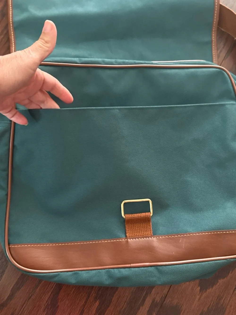 Vintage Ralph Lauren polo green Canvas Messenger Crossbody bag travel preppy